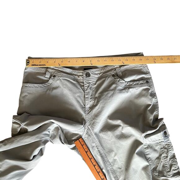 KUHL Legendary Womens Gray Cargo Convertible Roll Up Hiking Pants Size 12 - Picture 9 of 11